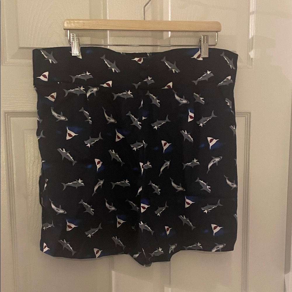 Shark Print Navy Women's Shorts